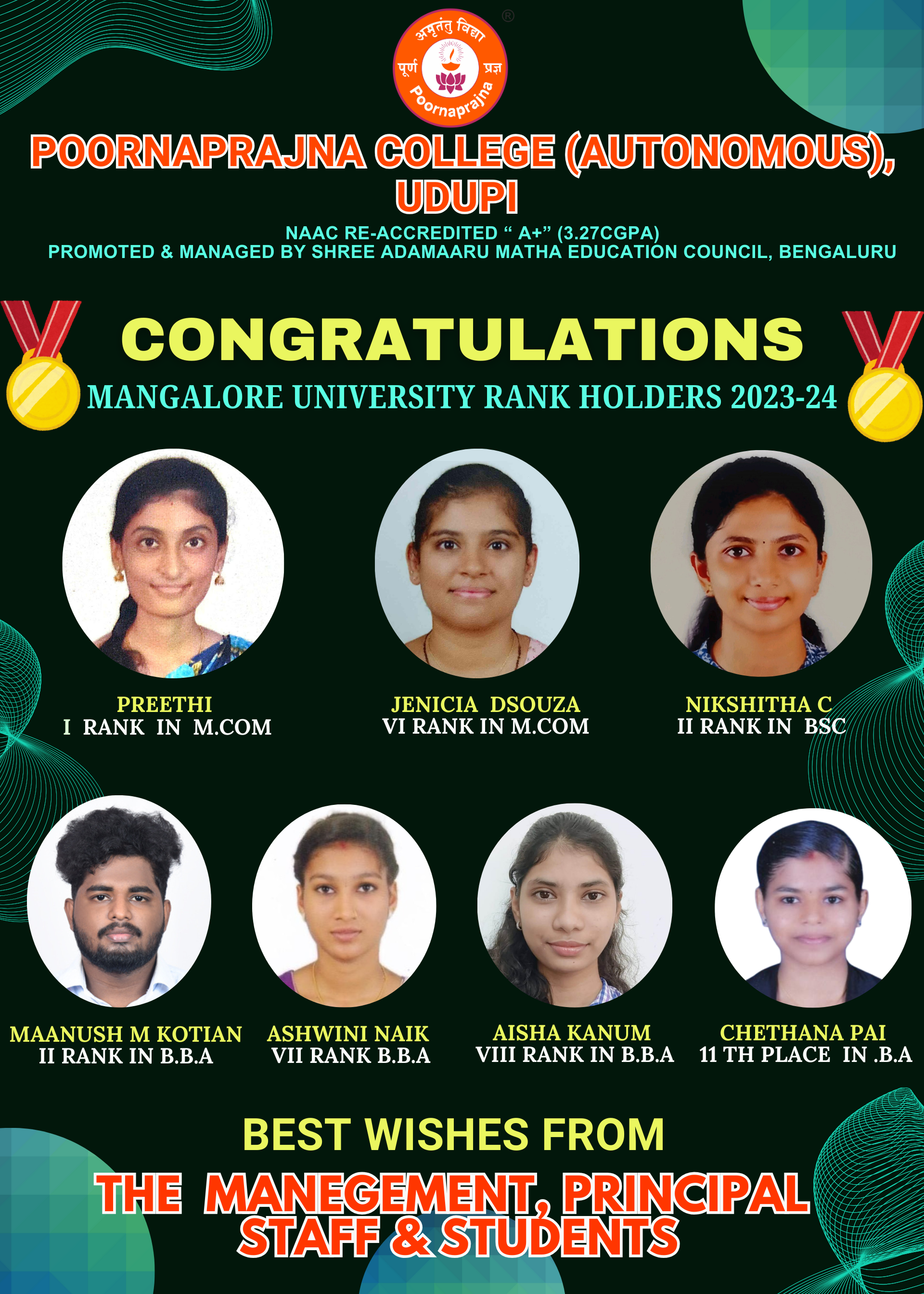 RANK HOLDERS 23-24