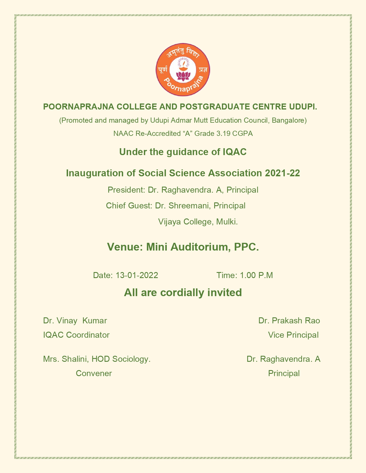 Social Science Inauguration